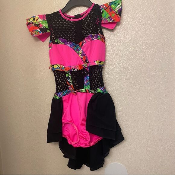 Kelle dance neon pink Y2K 80’s 5129A to the max costume leotard fishnet SA adult - Picture 2 of 7